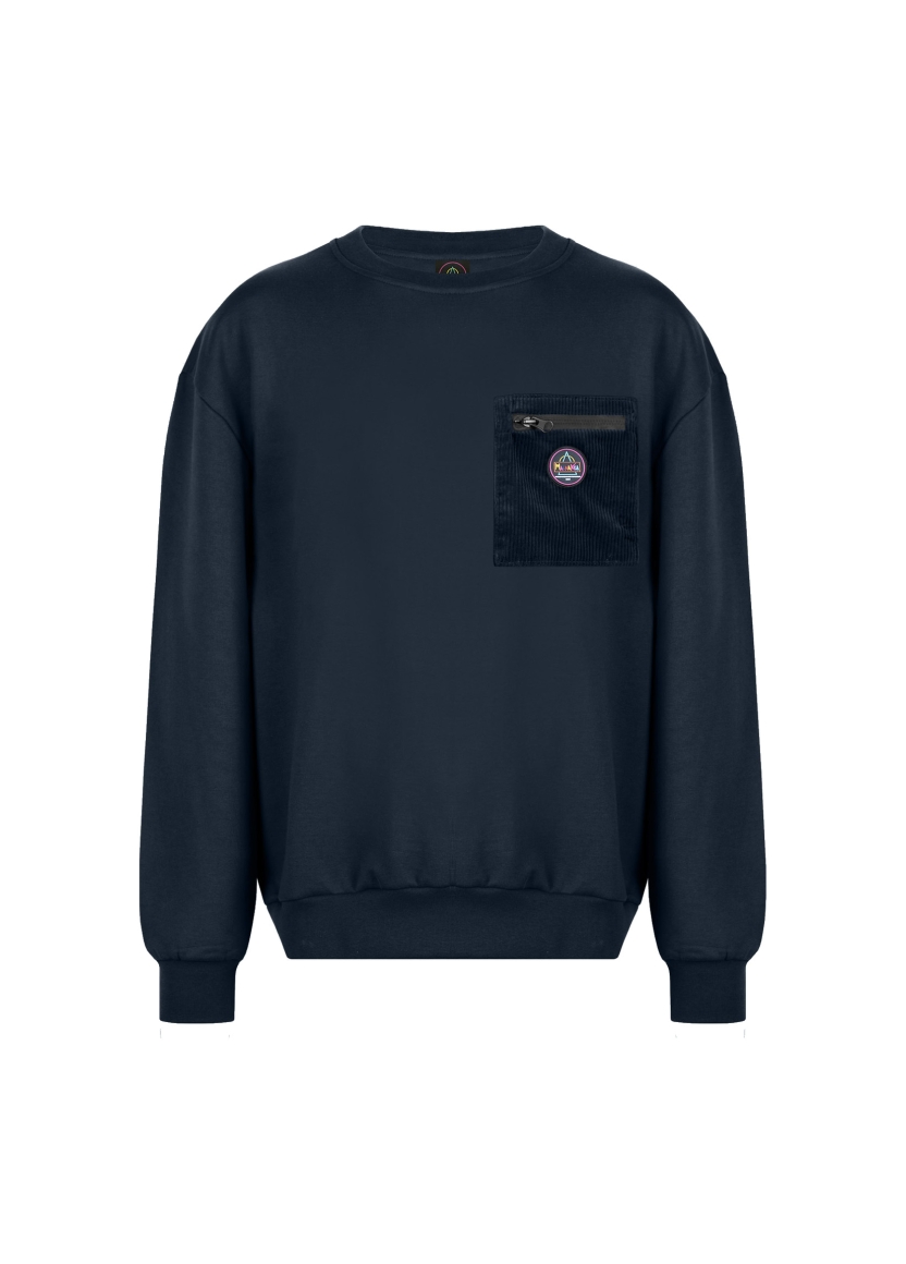VELVET POCKET SWEATSHIRT — fronte