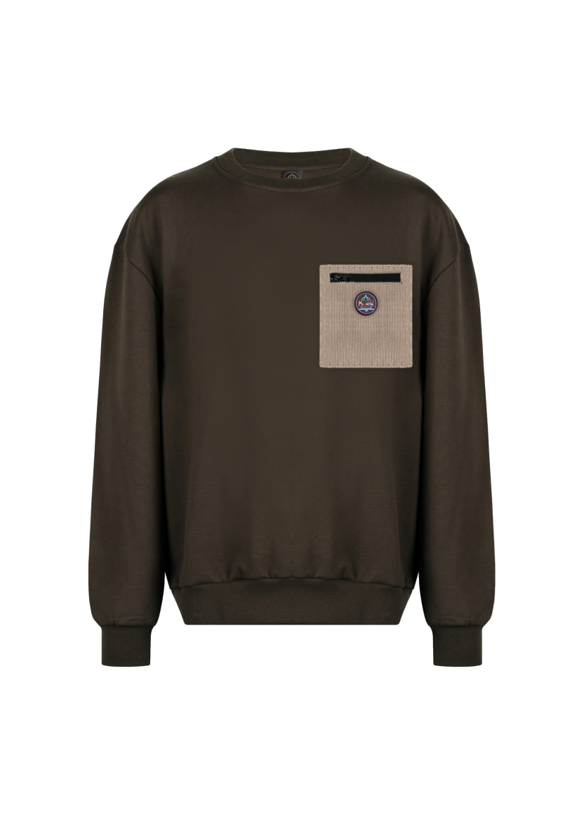 VELVET POCKET SWEATSHIRT — fronte