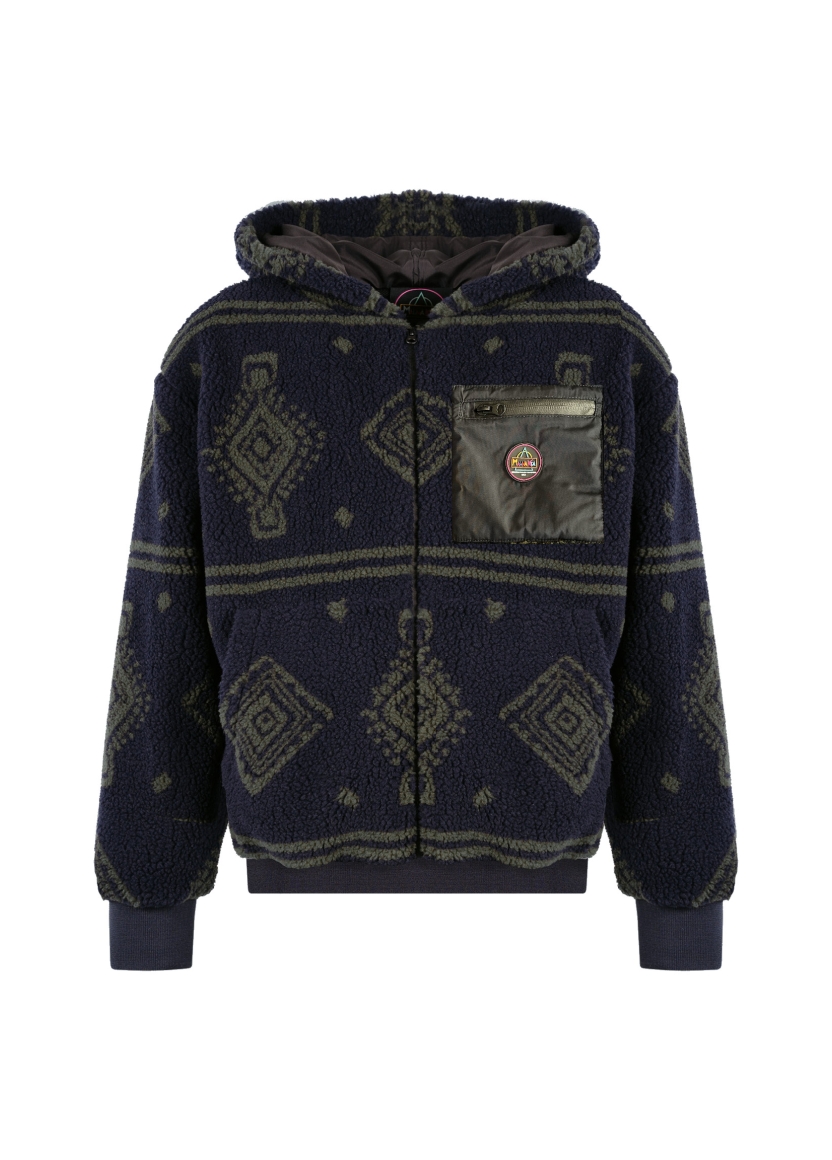 ETHNIC SHERPA HOODIE — fronte