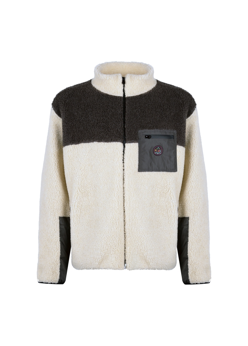 BLOCK COLOR SHERPA JACKET — fronte